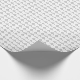 Papier Cadeau Coeurs blancs sur argent