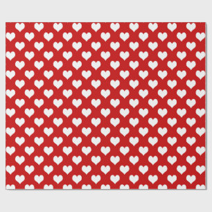 Papier Cadeau Cœurs Blancs sur Fond Rose – Amour M