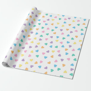 Papier Cadeau Coeurs bonbons Kawaii Pastel