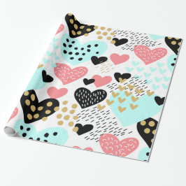 Papier Cadeau Coeurs colorés