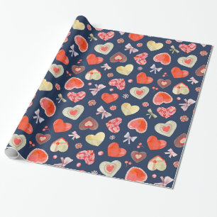 Papier Cadeau Coeurs colorés