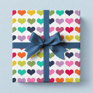 Papier Cadeau Coeurs colorés chic moderne Saint Valentin