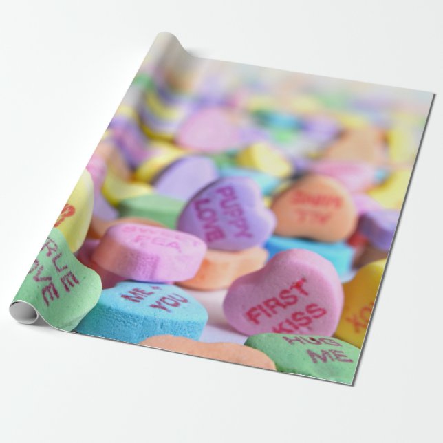 Papier Cadeau Coeurs de bonbons Valentine (Déroulé)