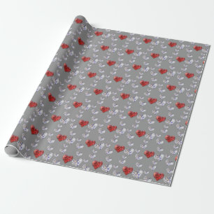 Papier Cadeau Coeurs de diamants précieux et élégants