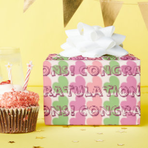 Papier Cadeau Cœurs de glace sorbet Félicitations
