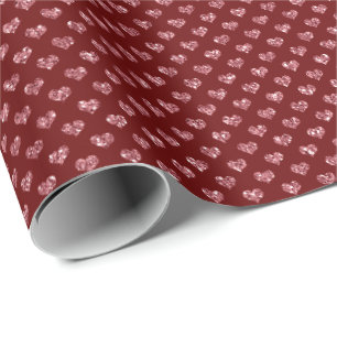 Papier Cadeau Coeurs de glam de Parties scintillant rouge