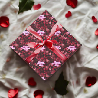 Papier Cadeau Coeurs de Parties scintillant écarlate