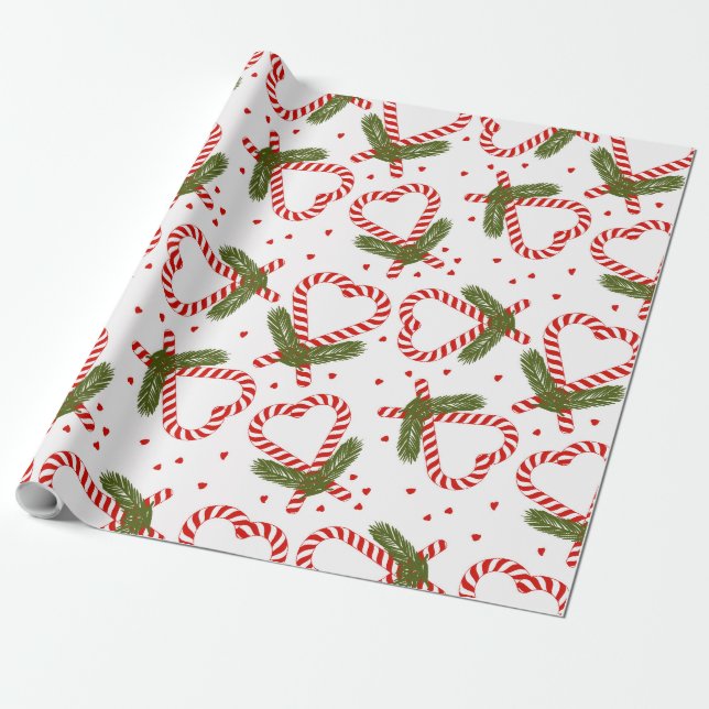 Papier Cadeau Coeurs de Sucre de canne de Noël Vacances Kathrin  (Déroulé)
