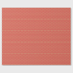 Papier Cadeau Cœurs dorés sur fond rouge