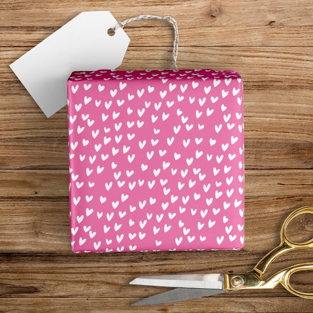 Papier Cadeau Coeurs doux tirés à la main Motif Anniversaire Sai (Créateur téléchargé)