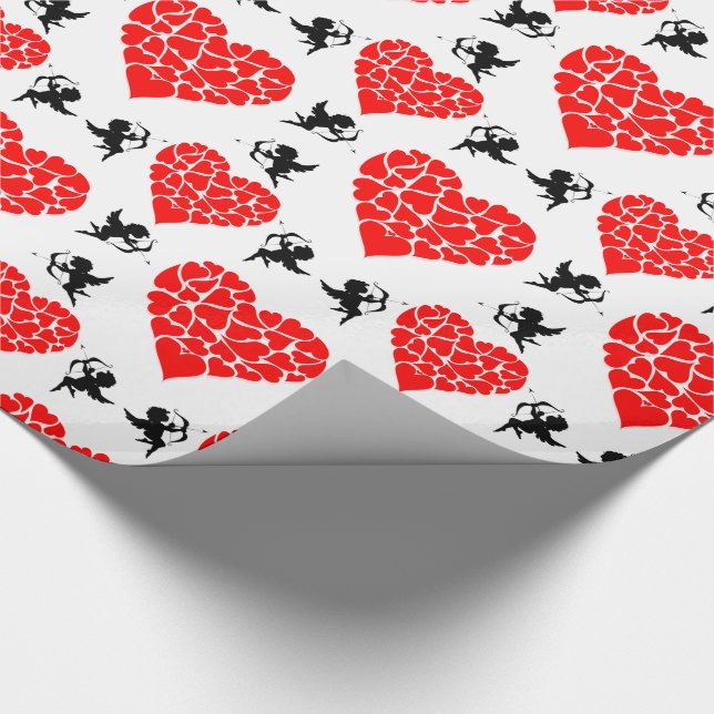 Papier Cadeau Coeurs et Cupidons Saint-Valentin (Coin)