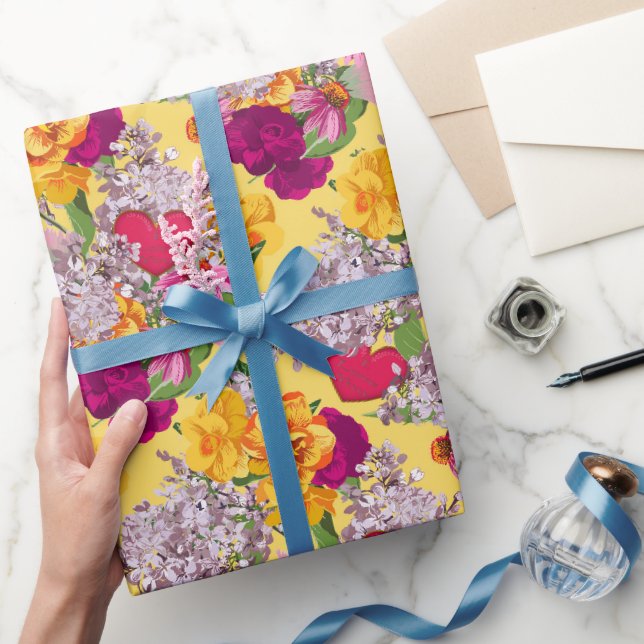 Papier Cadeau Coeurs et fleurs victoriens enveloppement cadeau (Cadeaux)