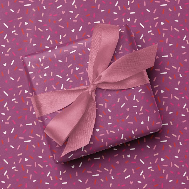 Papier Cadeau Coeurs et saupoudrer violet rose Valentine (Créateur téléchargé)