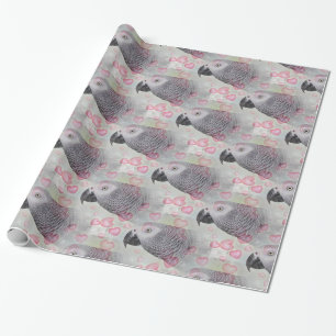Papier Cadeau Coeurs gonflés de gris africain
