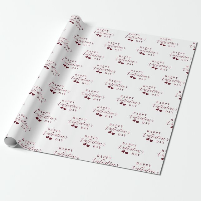 Papier Cadeau Coeurs Heureuses Saintes-Valentin Parties scintill (Déroulé)