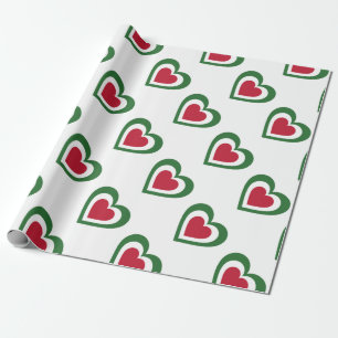 Papier Cadeau Coeurs inspirés du drapeau italien