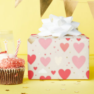 Papier Cadeau Coeurs Joueurs Valentine's Day Cadeau Envelopper