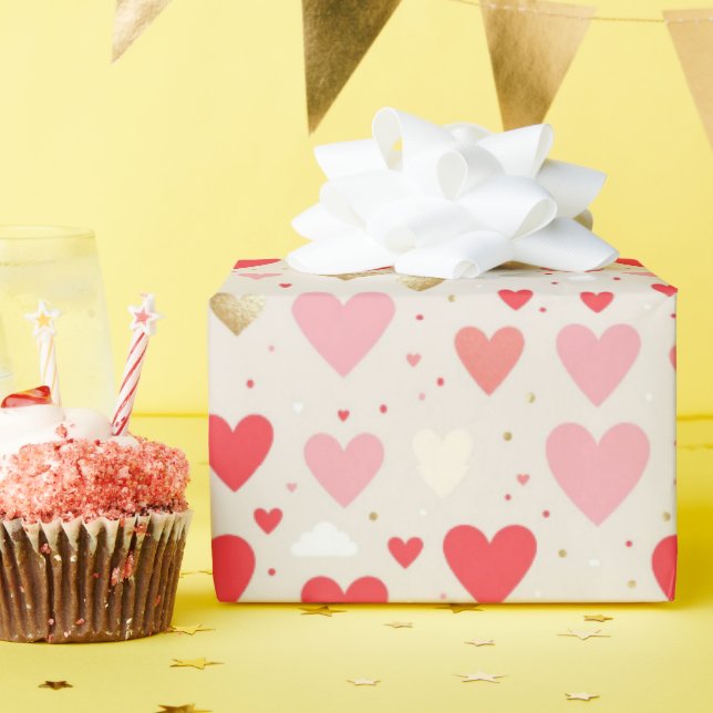 Papier Cadeau Coeurs Joueurs Valentine's Day Cadeau Envelopper (Fête d'anniversaire)