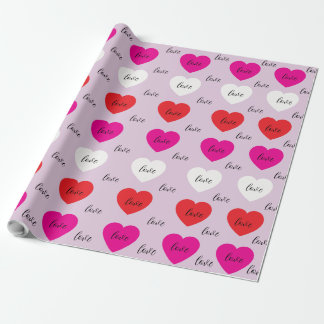 Papier Cadeau Cœurs minimalistes mignons motif d'amour
