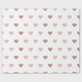 Papier Cadeau Coeurs personnalisés enveloppant le papier rouge S
