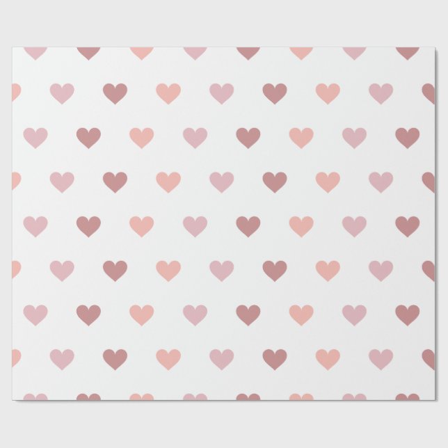 Papier Cadeau Coeurs personnalisés enveloppant le papier rouge S (Plat)