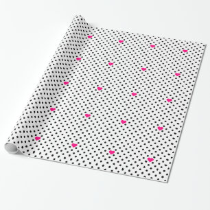 Papier Cadeau Coeurs pois et rose