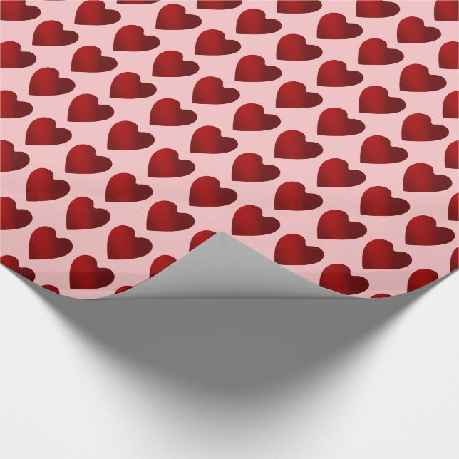Papier Cadeau Coeurs rose et rouge Saint Valentin (Coin)