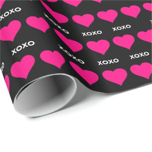 Papier Cadeau Coeurs roses - amour xoxo valentine