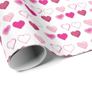 Papier Cadeau Coeurs roses Enveloppe cadeau de la Saint-Valentin