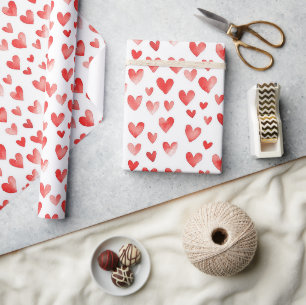 Papier Cadeau Coeurs rouges