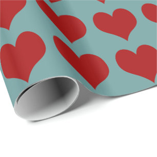 Papier Cadeau Coeurs ~ Rouleau Papier d'enveloppement Cadeau CHA