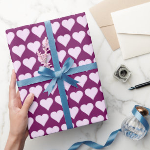 Papier Cadeau Coeurs violets violets minimes