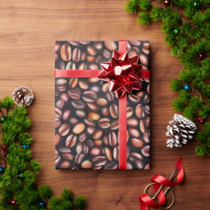 Papier Cadeau Coffee Haricots crayon Motif Rustique Brown