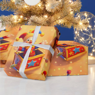 Papier Cadeau Coffret jouet doré emballage premium