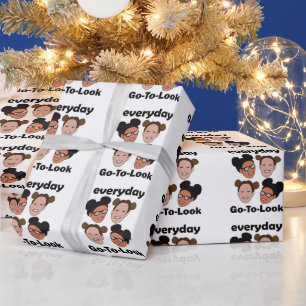 Papier Cadeau Coiffure Space Buns Mode Quotidienne Élégance