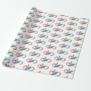 Papier Cadeau Colibri arc-en-ciel avec symbole Infinity