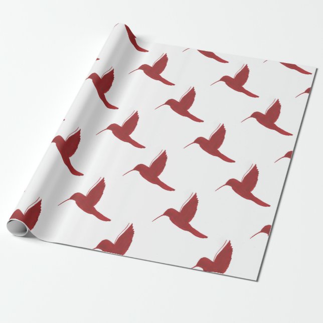 Papier Cadeau Colibri rouge (Déroulé)