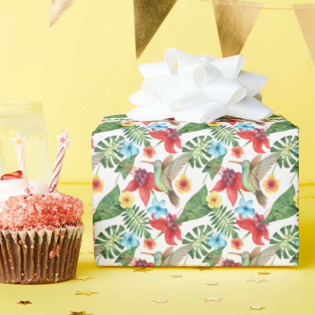 Papier Cadeau Colibri tropical (Fête d'anniversaire)