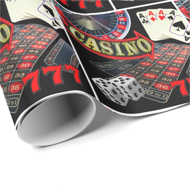 Papier Cadeau Collage de jeu de matrices de tisonnier de casino (Coin rond)