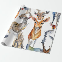 Collage de l'aquarelle de la forêt enchantée