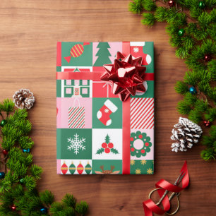 Papier Cadeau ✨ Collage de Noël Luxueux Avec Arbres Cadeaux