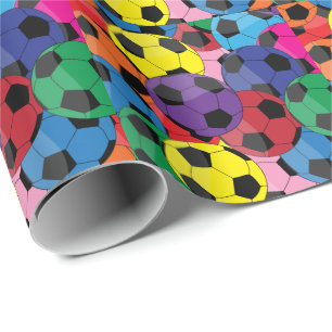 Papier Cadeau Collage du ballon de football coloré