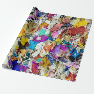 Papier Cadeau collage en tissu coloré