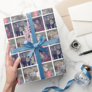 Papier Cadeau Collage Instagram 4 photos avec bordure blanche