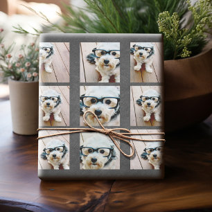 Papier Cadeau Collage Instagram avec 6 photos sur Chalkboard