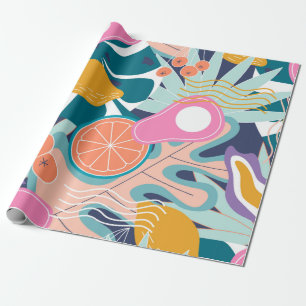 Papier Cadeau Collage moderne floral sans couture motif. Exposit