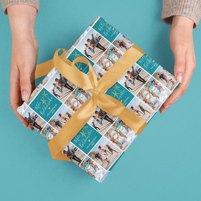 Papier Cadeau Collage photo de Mele Kalikimaka (Créateur téléchargé)