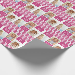 Papier Cadeau Collage photo en mode Motif rose  Anniversaire