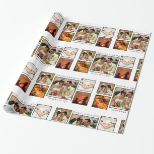 Papier Cadeau Collage photo Mariage personnalisé