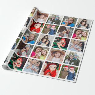 Papier Cadeau Collage photo personnalisé Noël